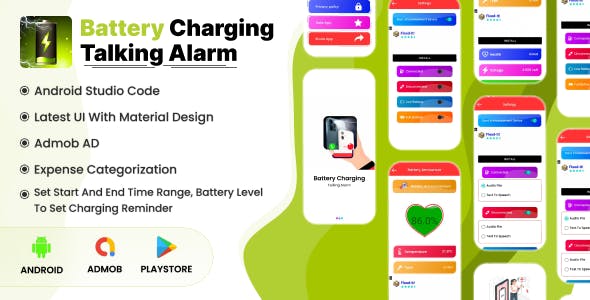 Battery Charging Talking Alarm - Full Charge Alarm - Battery 100% Alert- Battery Voice Alert