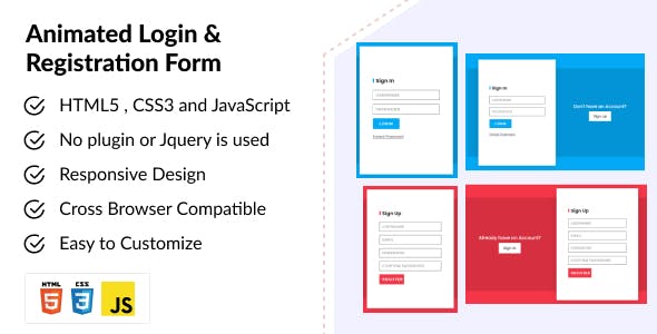 Animated Login & Registration Form - HTML CSS JAVASCRIPT